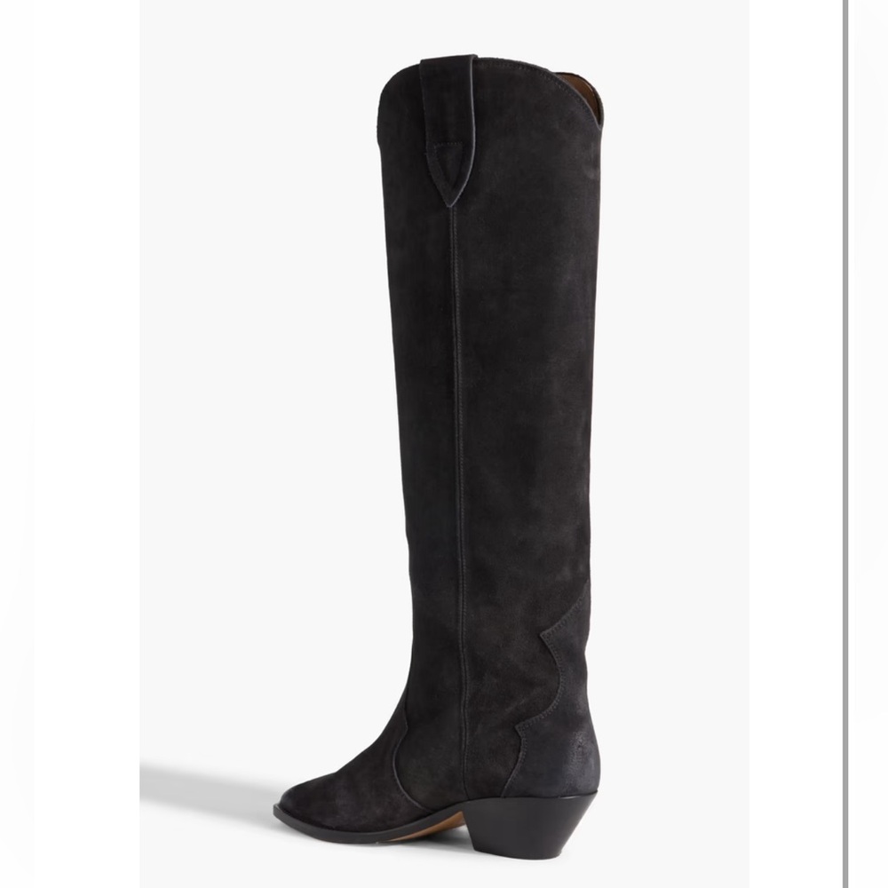 NWT Isabel Marant Denvee Suede knee cowboy boots faded black/ charcoal, EU 39 - Picture 4 of 11